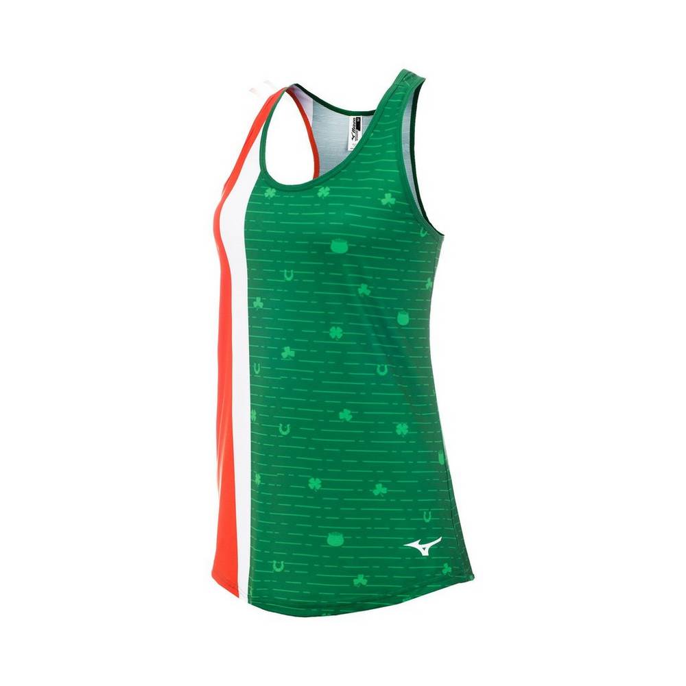 Camiseta De Tirantes Mizuno Printable Mujer Verde Ofertas NXZO-94830